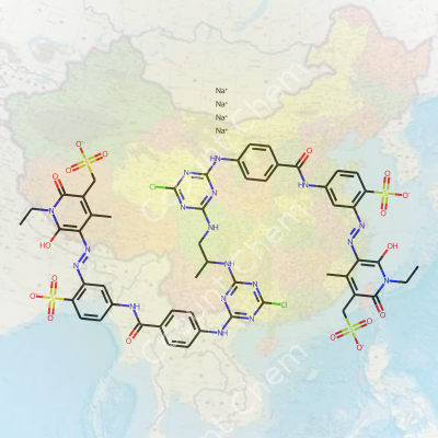 3-Pyridinemethanesulfonic Acid, 5,5′-[(1-Methyl-1,2-Ethanediyl)Bis[Imino(6-Chloro-1,3,5-Triazine-4,2-Diyl)Imino-4,1-Phenylenecarbonylimino(6-Sulfo-3,1-Phenylene)Azo]]Bis[1-Ethyl-1,2-Dihydro-6-Hydroxy-4-Methyl-2-Oxo-, Tetrasodium Salt