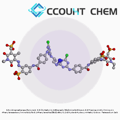 3-Pyridinemethanesulfonic Acid, 5,5′-[(1-Methyl-1,2-Ethanediyl)Bis[Imino(6-Chloro-1,3,5-Triazine-4,2-Diyl)Imino-4,1-Phenylenecarbonylimino(6-Sulfo-3,1-Phenylene)Azo]]Bis[1-Ethyl-1,2-Dihydro-6-Hydroxy-4-Methyl-2-Oxo-, Tetrasodium Salt